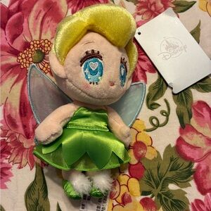 Disney Tinker Bell Plush Key Chain- Yellow Hair, Green Dress, Blue Eyes